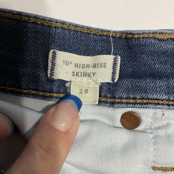 Madewell 10” HIGH RISE SKINNY Jeans Women’s Size 28 Medium Wash Stretch Ankle - Picture 8 of 10